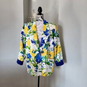 Vintage Preppy Floral Print 80's 90's Blazer M/L